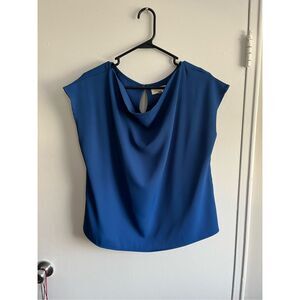Cap Sleeve Blue Women's Blouse